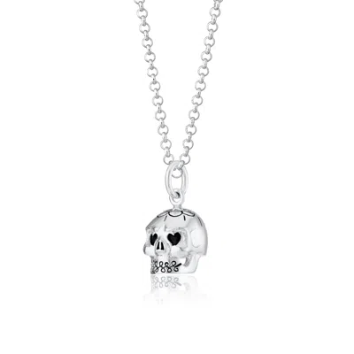 Scream Pretty Women's Silver Skull Charm Necklace