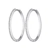 Scream Pretty Women's Silver Slim Sparkling Perfect Hoop Earrings