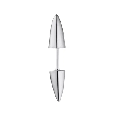 Scream Pretty Women's Silver Small Spike Double Sided Stud Single Earring