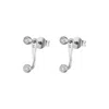 Scream Pretty Women's Silver Sparkle Dot Ear Jacket Stud Earrings In Metallic