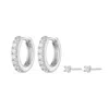 Scream Pretty Women's Silver Sparkle Huggie And Tiny Stud Set Of Earrings In Metallic