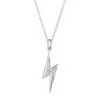 Scream Pretty Women's Silver Sparkling Lightning Bolt Necklace With Slider Clasp In Brown