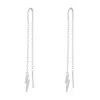 Scream Pretty Women's Silver Sparkling Lightning Bolt Threader Earrings In Metallic