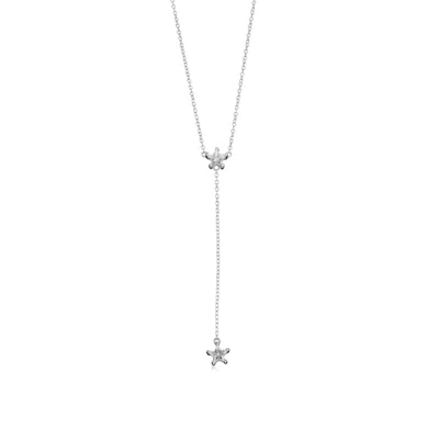 Scream Pretty Women's Silver Sparkling Star Drop Necklace