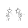 Scream Pretty Women's Silver Star Ear Climber Stud Earrings In White