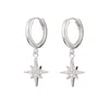 Scream Pretty Women's Silver Starburst Hoop Earrings In Metallic