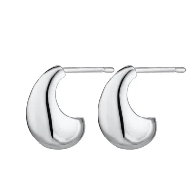 Scream Pretty Women's Silver Teardrop Stud Earrings In Metallic