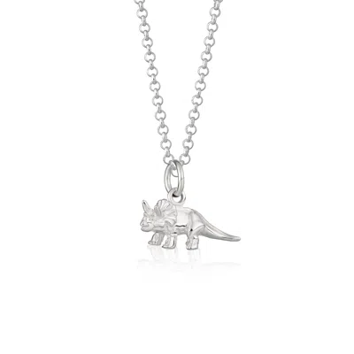 Scream Pretty Women's Silver Triceratops Dinosaur Charm Necklace In Gold