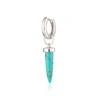 Scream Pretty Women's Silver Turquoise Spike Single Huggie Earring In Brown
