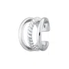 Scream Pretty Women's Silver Twisted Triple Band Small Single Ear Cuff In Metallic