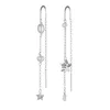 Scream Pretty Women's Silver / White Silver Pearl And Star Mismatched Threader Earrings In Silver