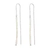 Scream Pretty Women's Silver / White Silver Pearl Threader Earrings In Metallic