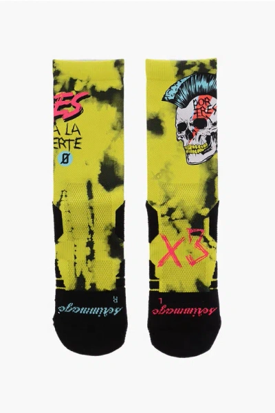 Scrimmage Acid Wash Effect Por Tres Long Socks In Green