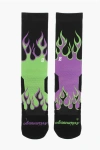 Scrimmage Contrast Printed Flame Long Socks