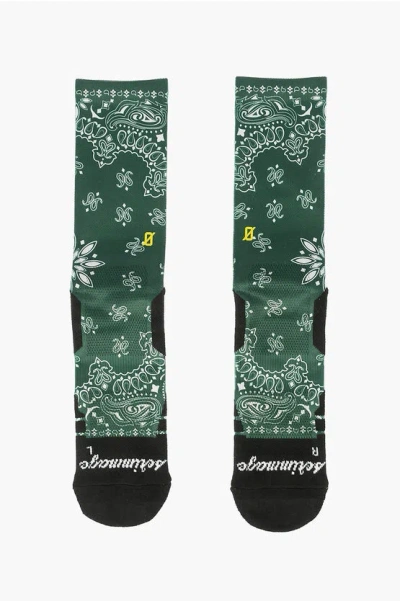 Scrimmage Embroidered Bandana Socks In Green