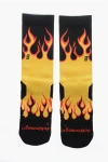 Scrimmage Printed Flame Fire Long Socks
