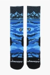 Scrimmage Printed Peaks Blue Long Socks