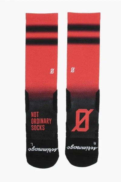 Scrimmage Printed Stripes Socks In Red