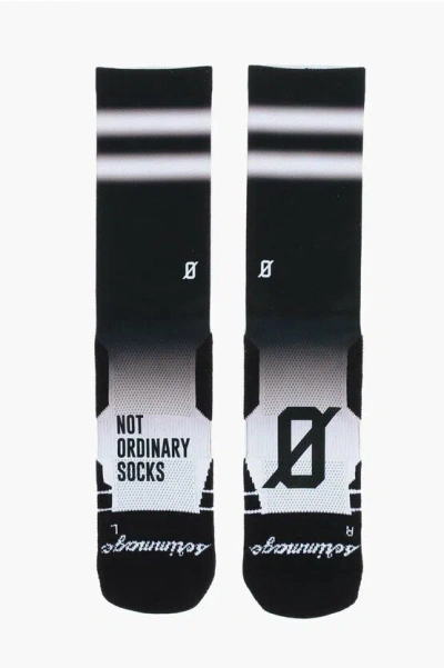 Scrimmage Printed Stripes Socks In Black