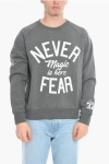 Scrimmage Solid Color Never Fear Crew-neck Sweatshirt With Contrasting