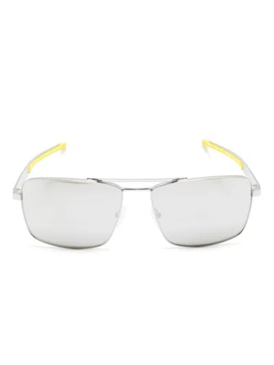Scuderia Ferrari 107/6g Pilot-frame Sunglasses In Silver