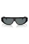 Scuderia Ferrari 125mm Rectangular Shield Sunglasses In Black
