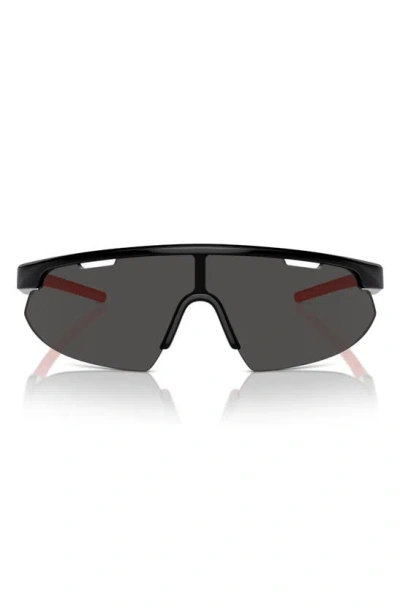 Scuderia Ferrari 141mm Irregular Shield Sunglasses In Black