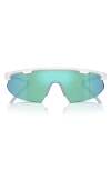 Scuderia Ferrari 141mm Irregular Shield Sunglasses In Opal Grey