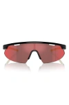 Scuderia Ferrari 41mm Irregular Shield Sunglasses In Black