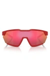 Scuderia Ferrari 41mm Irregular Sunglasses In Matte Red