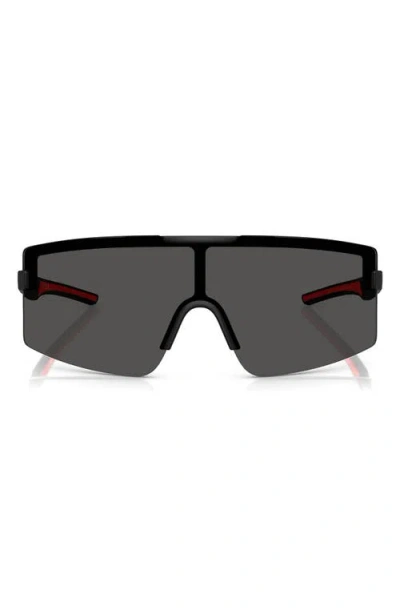 Scuderia Ferrari 43mm Rectangular Sunglasses In Matte Black