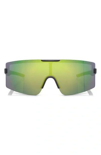 Scuderia Ferrari 43mm Rectangular Sunglasses In Matte Grey