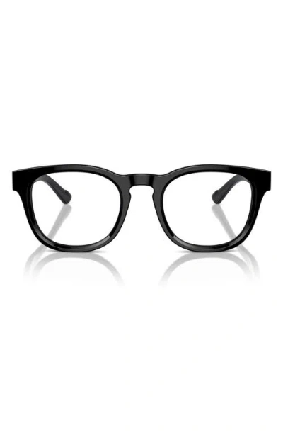 Scuderia Ferrari 49mm Round Optical Glasses In Black