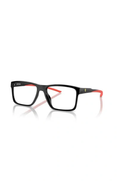 Scuderia Ferrari 54mm Rectangle Optical Glasses In Black