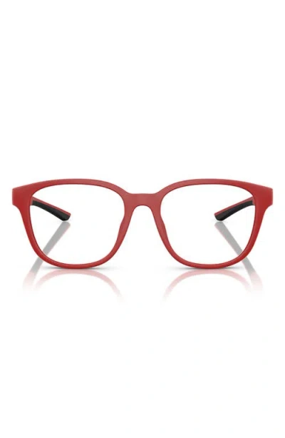 Scuderia Ferrari 54mm Round Optical Glasses In Matte Red