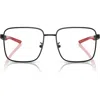 Scuderia Ferrari 54mm Square Optical Glasses In Matte Black
