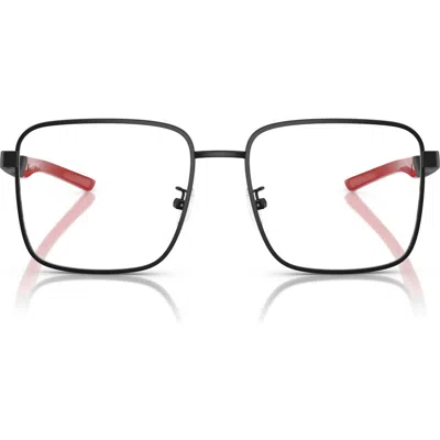 Scuderia Ferrari 54mm Square Optical Glasses In Matte Black