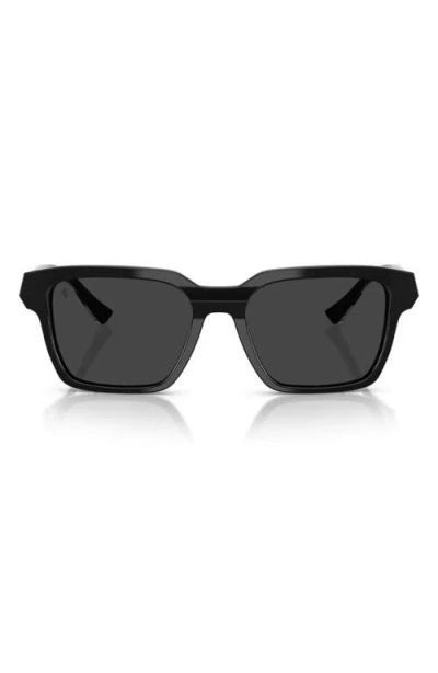 Scuderia Ferrari 55mm Polarized Square Sunglasses In Black