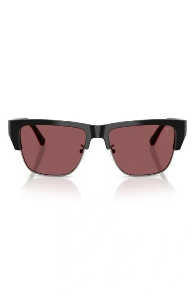 Scuderia Ferrari 55mm Square Sunglasses In Burgundy