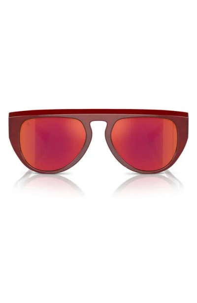 Scuderia Ferrari 56mm Pilot Sunglasses In Burgundy