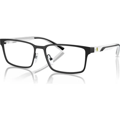 Scuderia Ferrari 56mm Rectangle Optical Glasses In Black