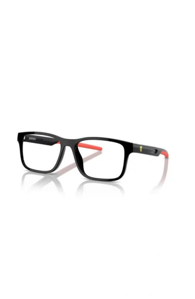 Scuderia Ferrari 56mm Rectangle Optical Glasses In Black