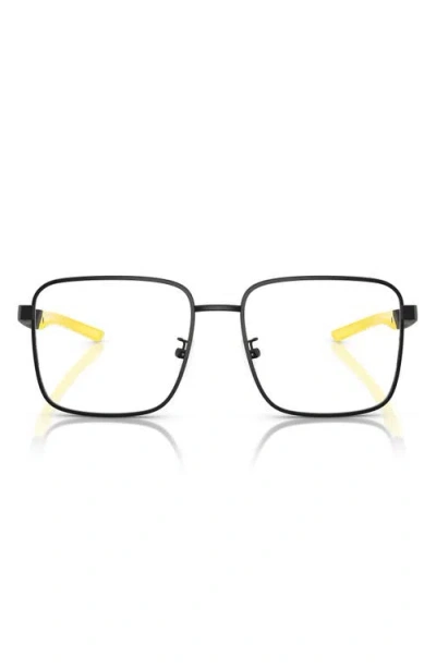 Scuderia Ferrari 56mm Square Optical Glasses In Black White
