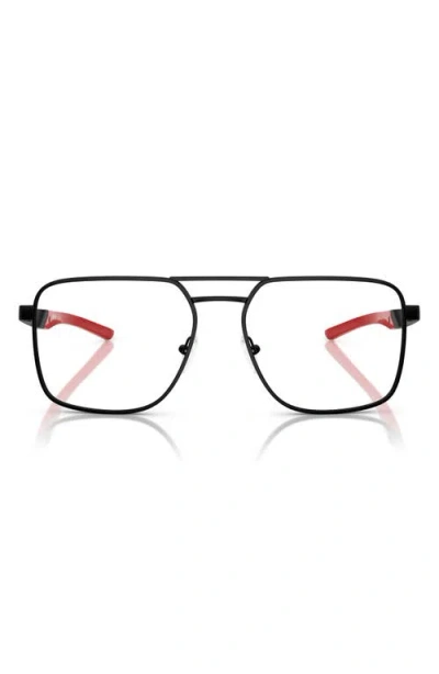 Scuderia Ferrari 56mm Square Optical Glasses In Matte Black