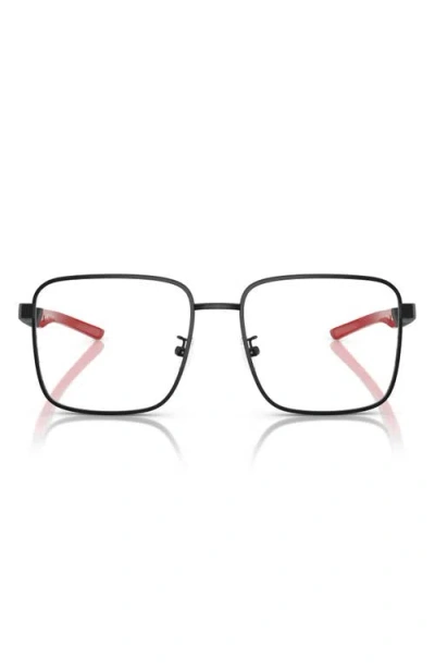 Scuderia Ferrari 56mm Square Optical Glasses In Matte Black
