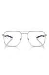 Scuderia Ferrari 56mm Square Optical Glasses In Silver