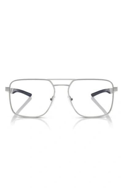 Scuderia Ferrari 56mm Square Optical Glasses In Silver