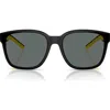 Scuderia Ferrari 56mm Square Sunglasses In Matte Black/dark Grey Polar