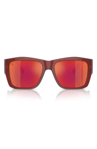 Scuderia Ferrari 56mm Square Sunglasses In Burgundy