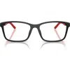 Scuderia Ferrari 57mm Pillow Optical Glasses In Matte Black/red